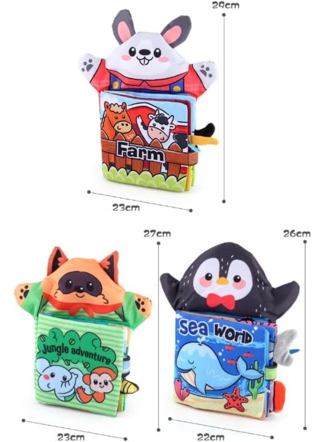 كتب أطفال ناعمة، مجموعة كتب قماشية للأطفال الرضع، مجموعة كتب حسية مجعدة من القماش للأطفال الصغار، هدايا تعليمية لأعياد ميلاد الأطفال حديثي الولادة من عمر 6 9 12 18 شهرًا، سنة وسنتين للأولاد والبنات - Image 2