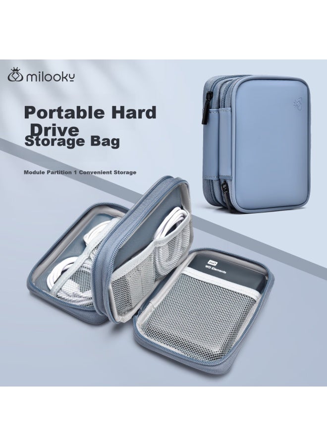Milooky Portable Hard Drive Power Bank Storage Bag, Travel Portable Earphone Charger Cable Protective Case, Digital Accessory Pouch