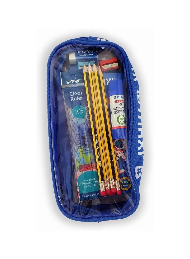Maxi مجموعة أدوات مكتبية مدرسية أساسية مكونة من 21 قطعة متعددة الألوان - Image 2