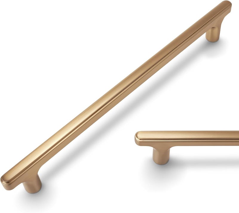 Kitchen Cabinet Handles 192mm Champagne Copper Durable Fingerprint-Resistant Finish - Effortless DIY Installation Drawer Pulls for Home Kitchen Remodel and Bathroom Renovation - Image 1