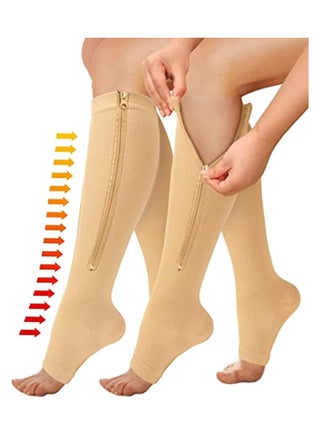 Generic Pair Compression Socks for Women Men with Zipper - Main Image
