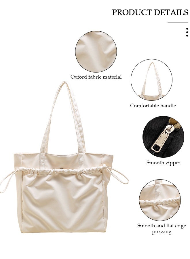 DUNISO Lightweight Waterproof Nylon Shoulder Bag, Tote Bag with Zipper, Women's Large Capacity Top Handle Handbags, Nylon Tote Bag for Gym, Work, School - Image 3