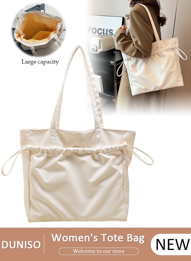 DUNISO Lightweight Waterproof Nylon Shoulder Bag, Tote Bag with Zipper, Women's Large Capacity Top Handle Handbags, Nylon Tote Bag for Gym, Work, School - Image 1