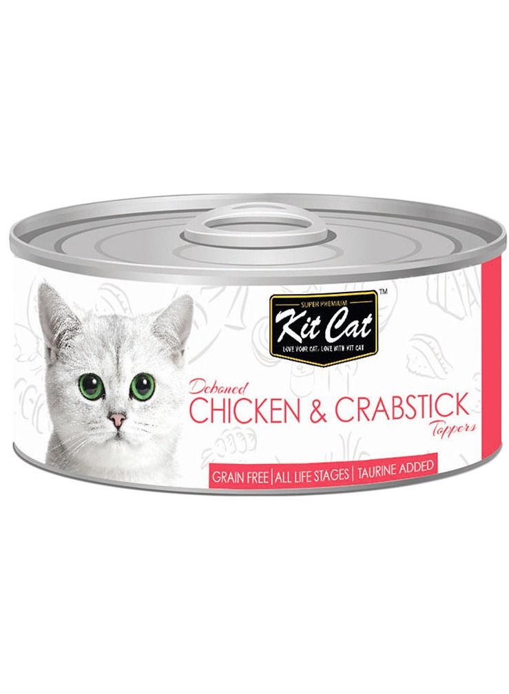 Kit Cat طعام قطط رطب بنكهة الدجاج وسرطان البحر من كيت كات، 24 قطعة، 80 جرام - Image 2