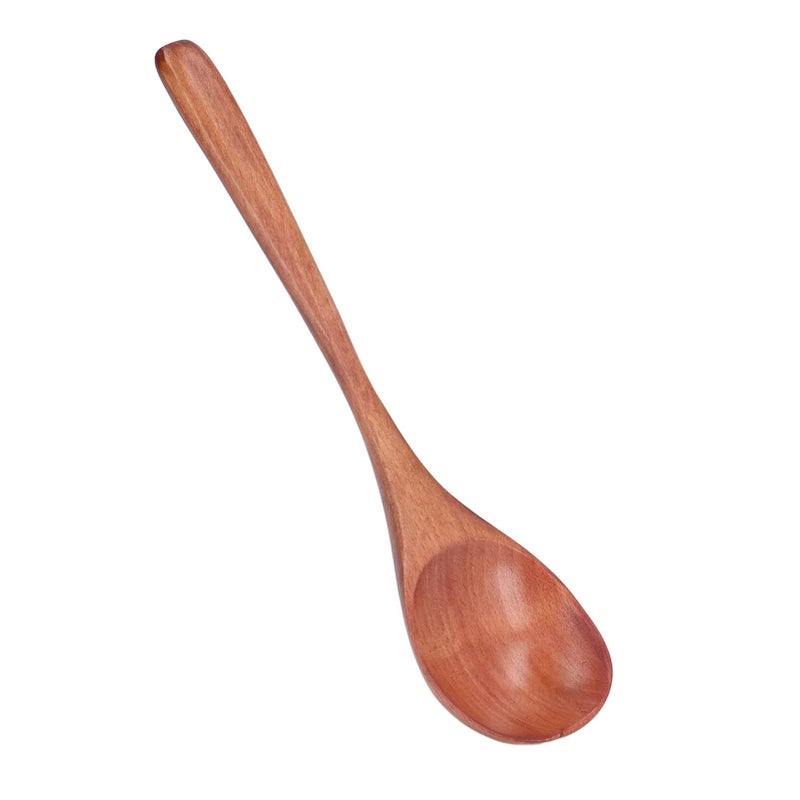 Large Wooden Soup Spoon Set of 2 Japanese Style with Comfortable Handle - Image 4