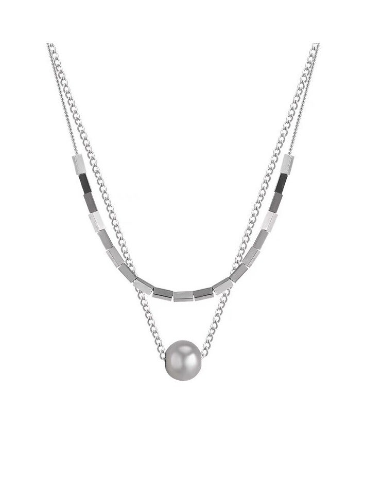 Goolsky Minimalist Double Layer Necklace – INS Cold Aesthetic Luxury Clavicle Chain, Trendy Small-Batch Streetwear Layered Sweater Jewelry  - Image 1