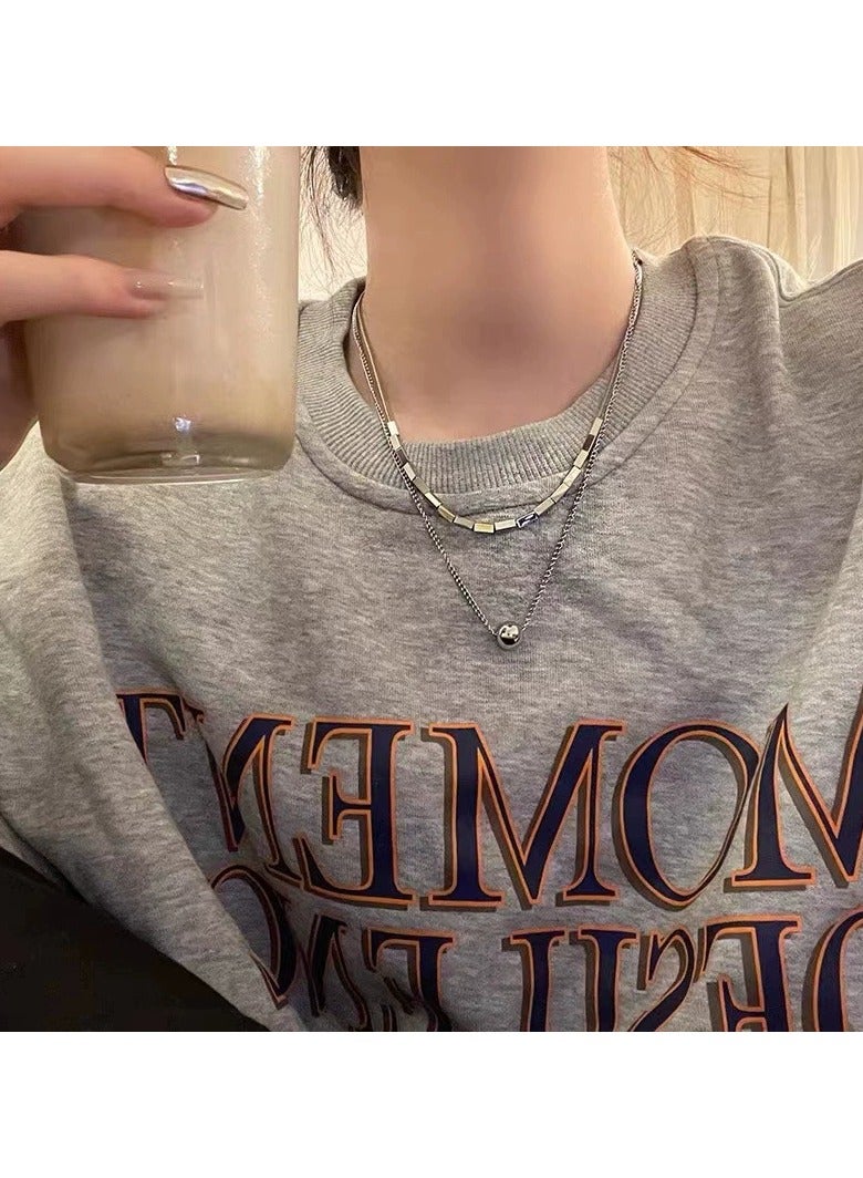 Goolsky Minimalist Double Layer Necklace – INS Cold Aesthetic Luxury Clavicle Chain, Trendy Small-Batch Streetwear Layered Sweater Jewelry  - Image 4