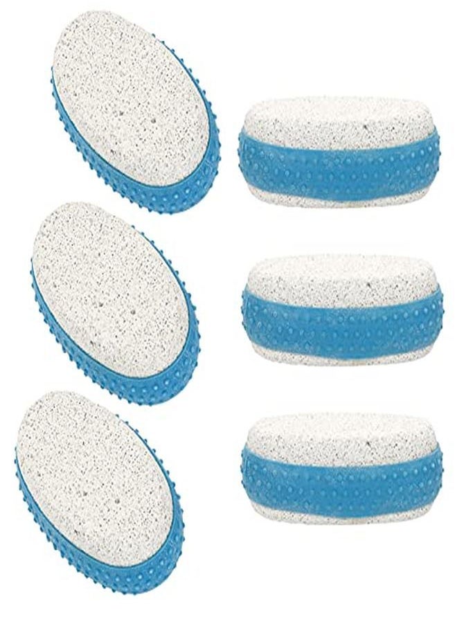 Iconikal Pumice Exfoliating Stone With Rubber Grip, 6Pack (Blue)  - Image 1