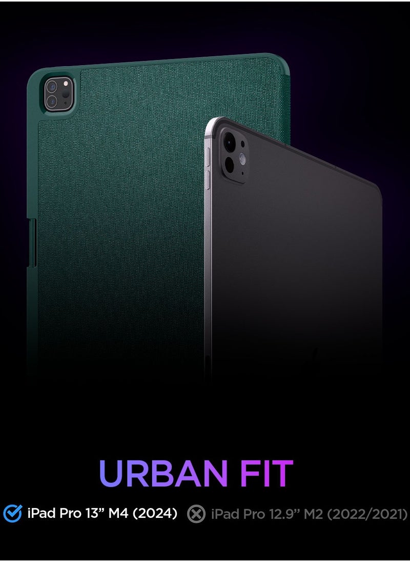Spigen Urban Fit iPad Pro 13 inch Case Cover M4 (2024) with Pencil Holder - Midnight Green  - Image 2
