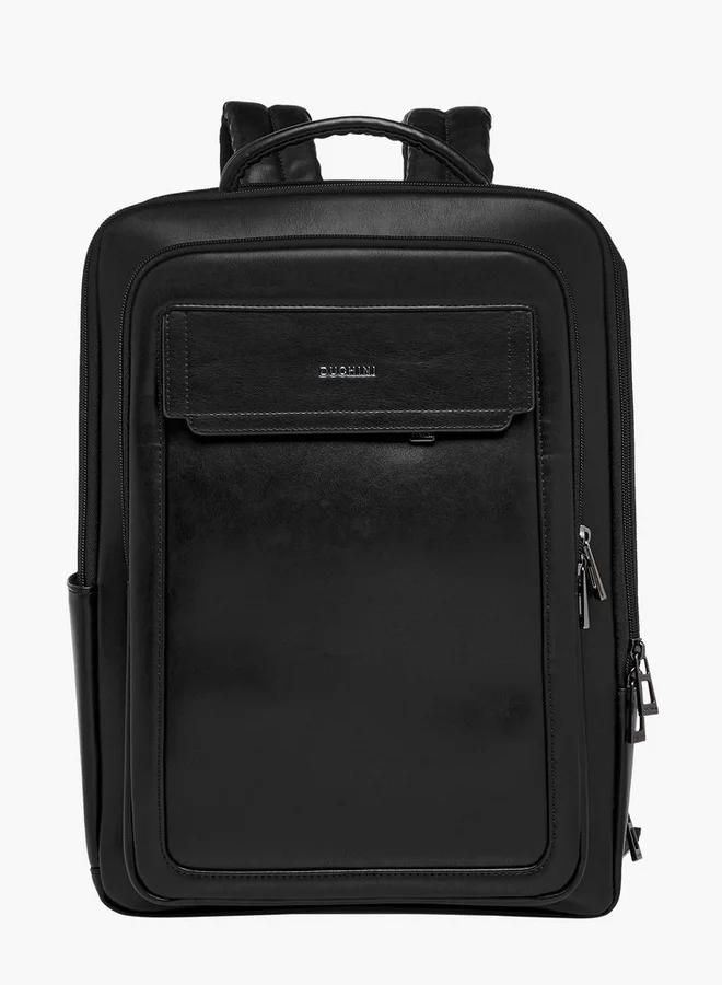 DUCHINI Solid Backpack with Top Handle and Zip Closure - 31x17x43 cm