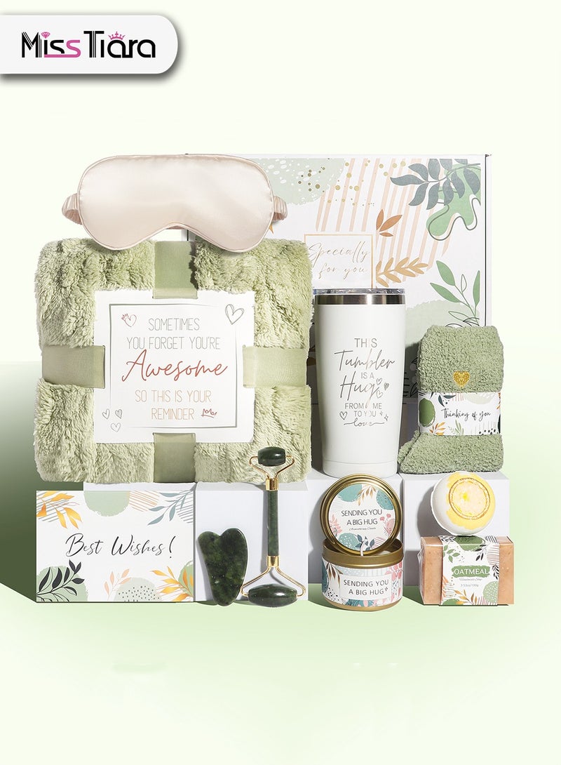 MissTiara Gift Basket for Women - Birthday Gift Box Get Well Soon Gift Set Contains 10 Inspirational Gifts Relaxing Spa Treatment Package for Women Bestie Friendship Female Friend Gift - Image 1