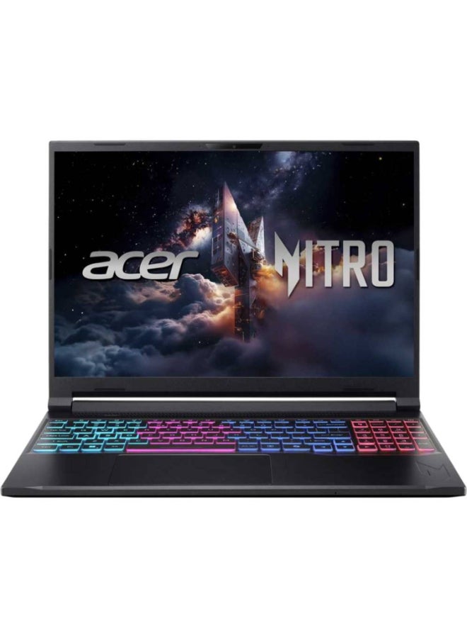 Acer Nitro V Slim Laptop, 16" QHD 180Hz IPS Display, Intel Core 9 270H, 16GB DDR5 RAM, 1TB SSD, NVIDIA GeForce RTX 5070 8GB, RGB Backlit  ENG Keyboard, Black English black - Image 1