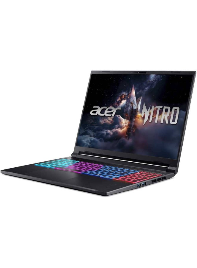 Acer Nitro V Slim Laptop, 16" QHD 180Hz IPS Display, Intel Core 9 270H, 16GB DDR5 RAM, 1TB SSD, NVIDIA GeForce RTX 5070 8GB, RGB Backlit  ENG Keyboard, Black English black - Image 3