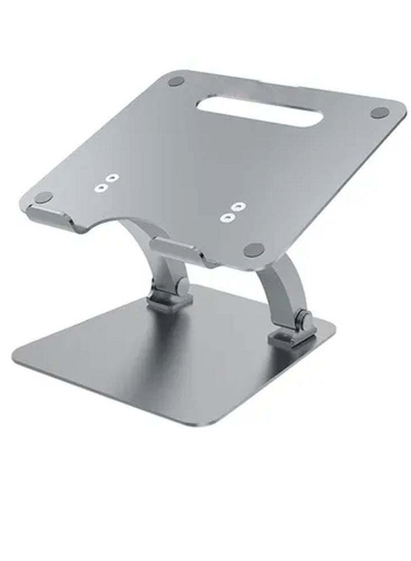GENNEXT Aluminum Laptop Stand, Portable Ergonomic Multi-Level Ventilated Notebook Stand with Non-Skid Silicon Grip and Adjustable Multi-Angle Design For Laptops up to 17 Inches Grey - Image 1