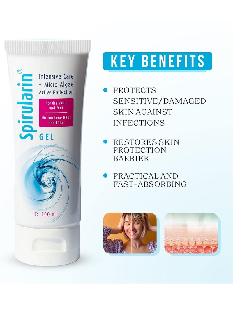 Spirularin Intensive Care Gel for Dry Skin and Feet | Spirulina Microalgae Moisturizer for Sensitive Problem Skin, 3.4 fl oz  - Image 2