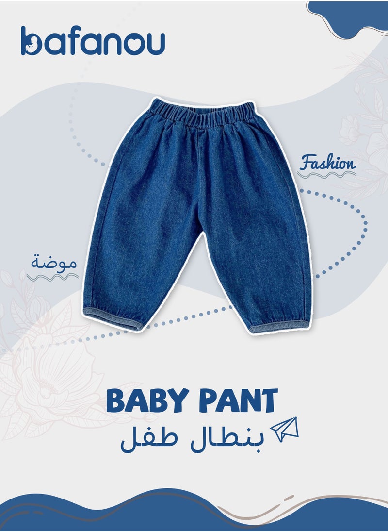 Bafanou Bafanou Spring 0-3Y Baby Jeans 100% Cotton Autumn infant unisex denim pants clothes  - Image 1
