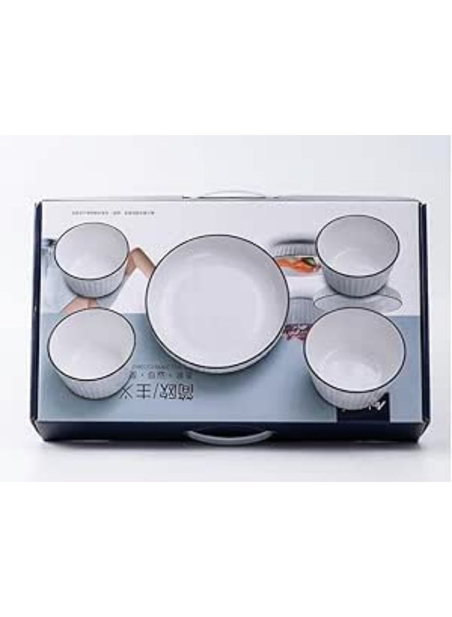 4-Piece Breakfast Set with Bowls & Multi-Purpose Plate - Modern Design - Image 2