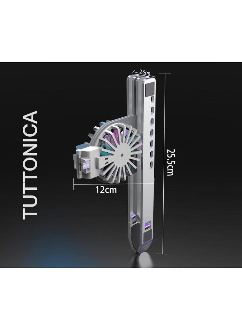 TUTTONICA TUTTO-C797 Laptop Foldable portable Cooling Pad With Fan and LED 7 Level Adjustable Riser Tablet Stand Aluminium Ergonomic Laptop Cooling Pads - Image 4