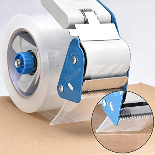 Pacific Mailer 2 Inch Tape Gun Dispenser with 2 Inch Carton Packing Tape, Lightweight Industrial Side Loading Tape Dispenser - Blue - Image 5