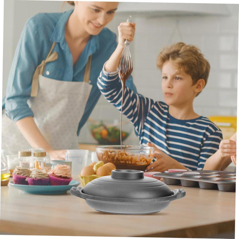 VOSAREA Non-Stick Casserole Stew Pot Lid 2.5L Ceramic Cooking Pot Multi-Functional Kitchen Utensil for Home Cooking and Food Steaming - Image 5