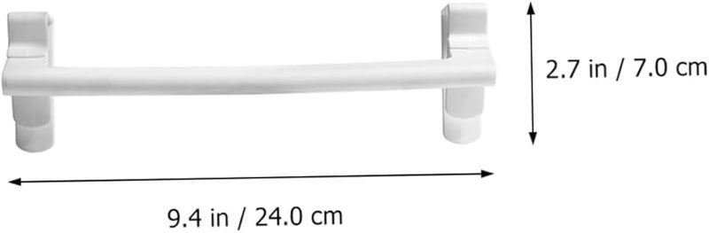 White Plastic Over Door Towel Rack 6pcs Bathroom Organizer Washcloth Holder Easy Installation - Image 5