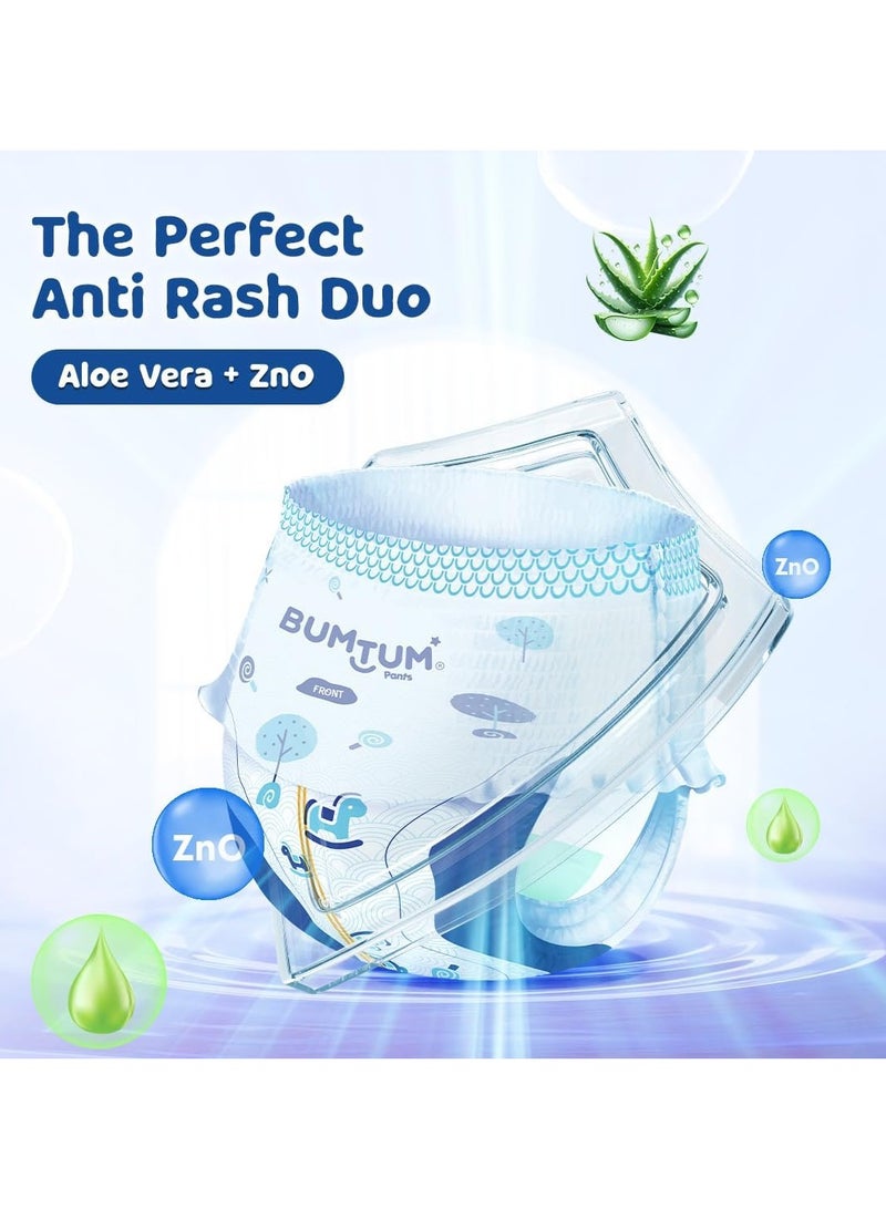 Bumtum Baby Diaper Pants, M (Size 3), 7-12 kg, Double Layer Leakage Protection Infused With Aloe Vera, Cottony Soft High Absorb Technology, 72 Diaper - Image 2