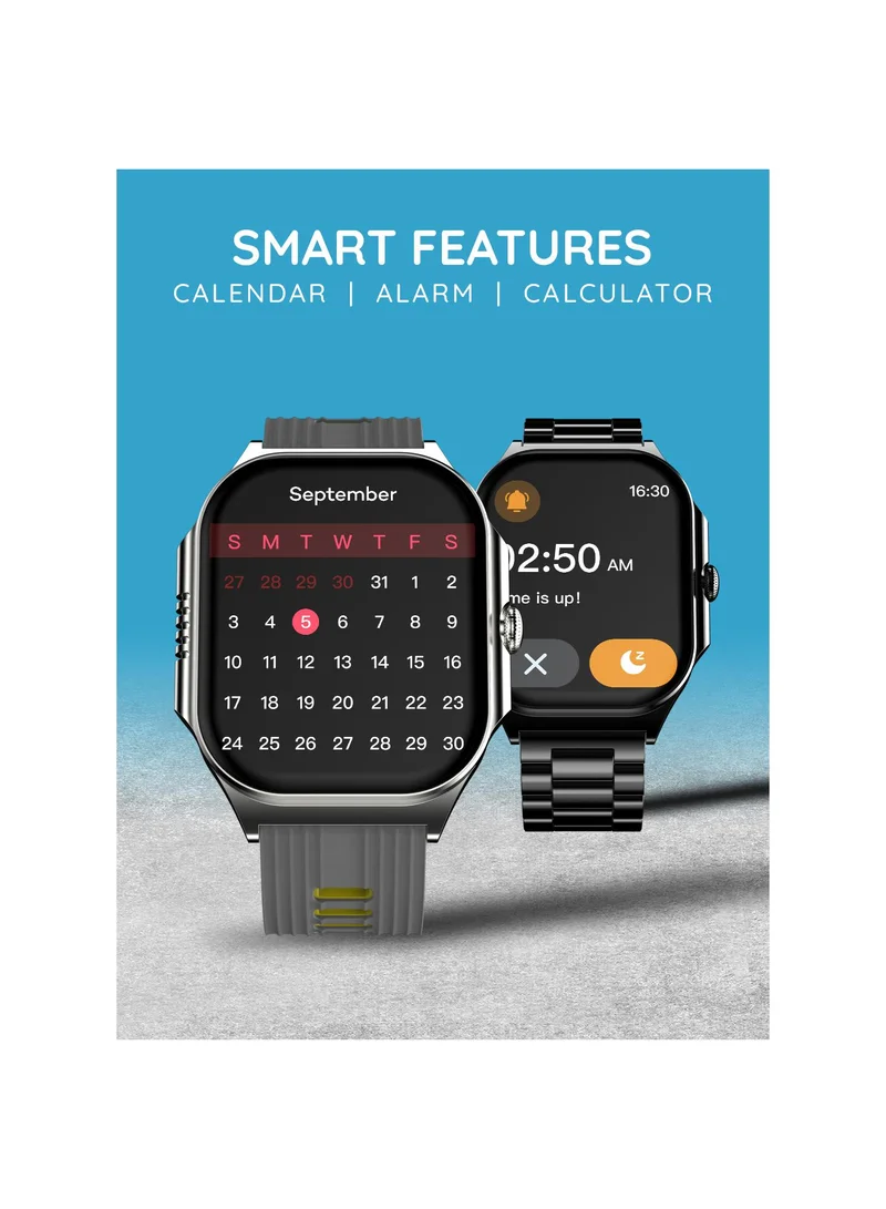 Pebble Alive 1.99" Smartwatch for Men and Women, AMOLED Display, Always On, Bluetooth Calling, Health Suite, Multi-Sports Modes, Quick Notifications, AI Voice Assistance