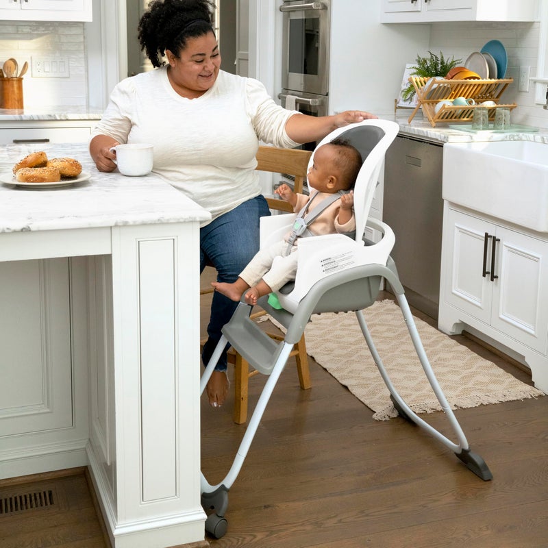 Ingenuity Full Course SmartClean 6-in-1 High Chair â€“ SmartClean EVA Foam, 5 Point Safety Harness, 2 Dishwasher Safe Trays â€“ Slate - Image 4