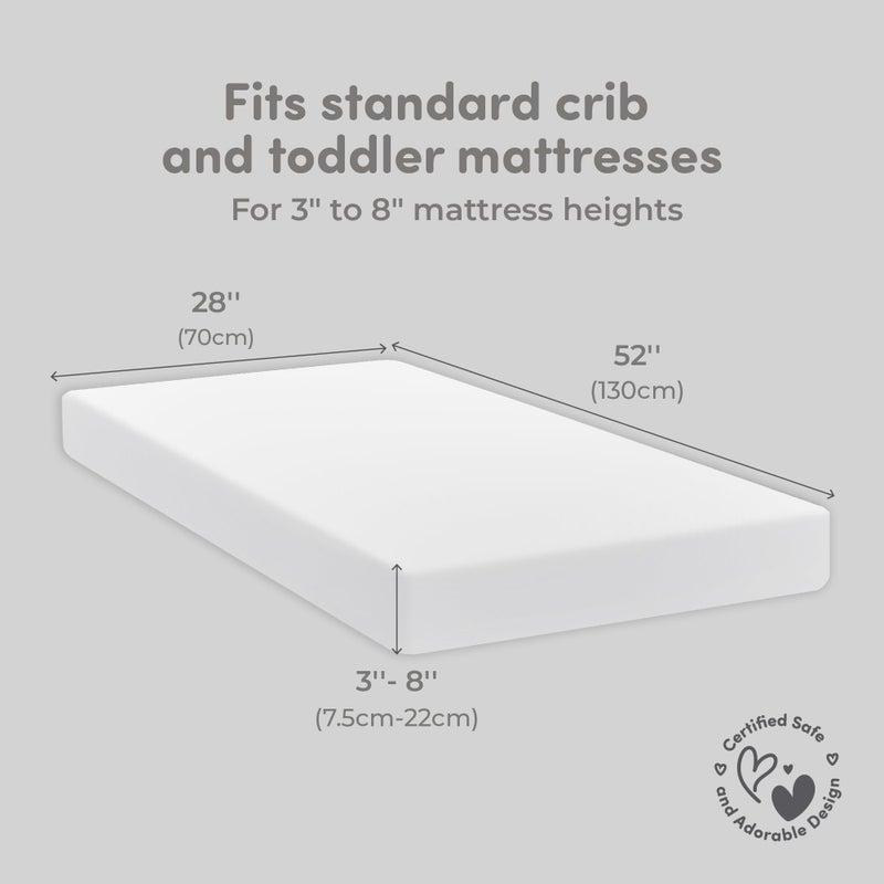 Sweety Fox Cotton Crib Sheets 2 Pack â€“ Sweety Fox Mini Fitted Sheets for Baby Boys and Girls, Soft Jersey Knit for Crib or Toddler Bed, White - Image 3