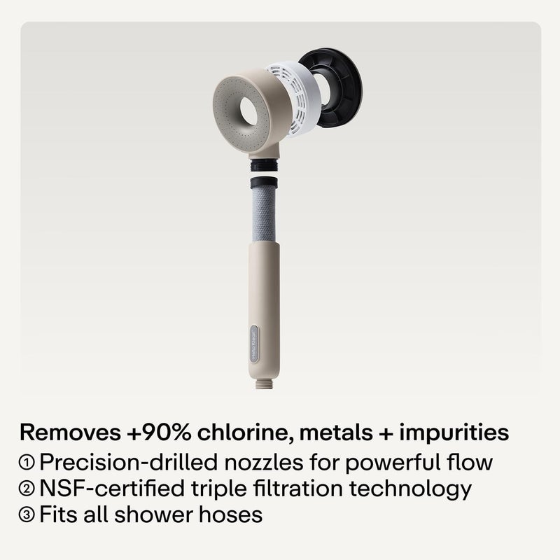 Hello Klean Chrome Shower Head - Filters Chlorine, Metals & Impurities for Healthier Skin & Hair - Image 2