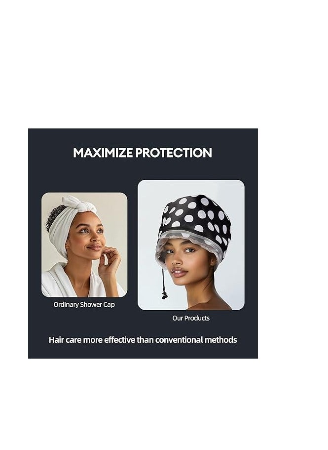 LIARTY Electric Hair Steamer Cap with 2 Mode Temperature Control, Removable Washable Thermal Spa Hat for Home Hair Care (Black & White)  - Image 4