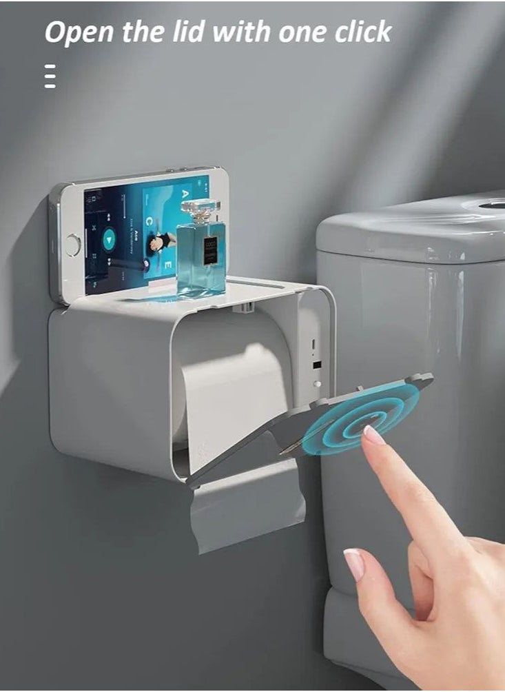 Generic - "Smart Wall-Mounted Paper & Tissue Dispenser with Automatic Sensor, USB Rechargeable – Multi-Function Holder for Bathroom, Kitchen, and Living Spaces" - Image 1