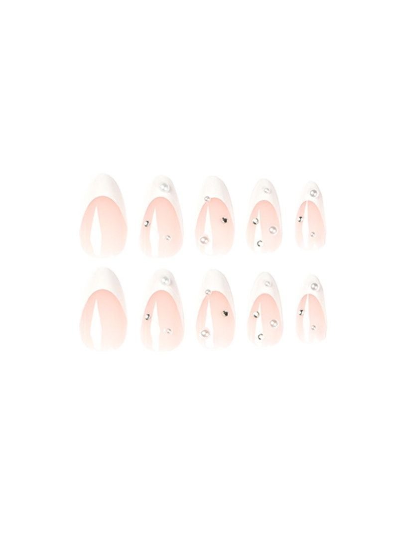 Generic 24Pcs Pearl White Fingertips Almond Nails Fake Nails  - Image 2