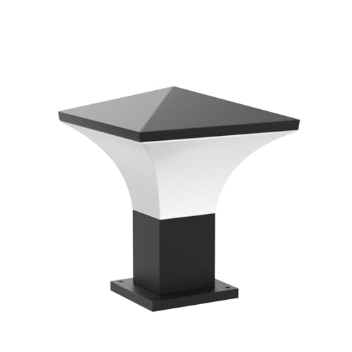 kinis Modern Shape Pole Lamp/Gate Light/Outdoor Lamp/Outdoor Light/Pillar Light for Outdoor Home, Hut Top Design, Black and Milky (Pack of 2, with Bulb) - Image 4