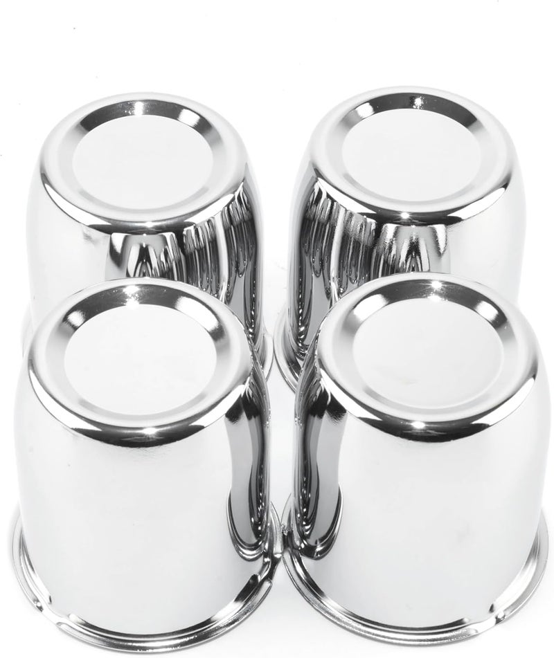 RTRHINOTUNING Stainless Steel Push Through Center Caps 3.19" for Trailer Truck Rv Wheel Rims Chrome Trailer Hub Cap 3.6" Hight 4 PCS Wheel Center Caps - Image 1