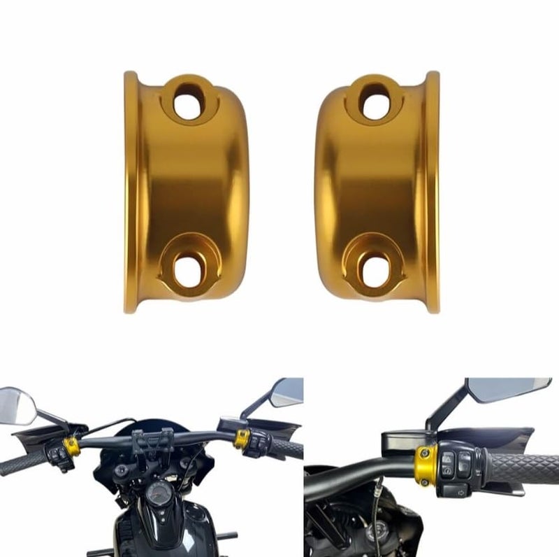 FVMOTO CNC Brake Clutch Perch Clamps Half Clamp Compatible with Harley Sportster Softail Dyna Touring Road Glide Street Glide Glod - Image 1