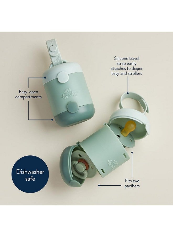 إيتزي ريتزي حامل اللهاية من إيتزي ريتزي - حافظة لهاية مزدوجة الجوانب مع حزام للحفاظ على اللهايات نظيفة ومتسخة بشكل منفصل، حامل لهاية لحقيبة الحفاضات وعربة الأطفال (اللهايات غير متضمنة)، لون أخضر فاتح - Image 3