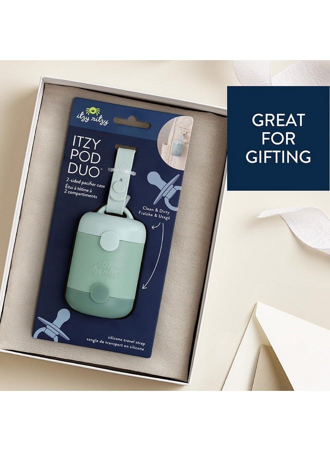 إيتزي ريتزي حامل اللهاية من إيتزي ريتزي - حافظة لهاية مزدوجة الجوانب مع حزام للحفاظ على اللهايات نظيفة ومتسخة بشكل منفصل، حامل لهاية لحقيبة الحفاضات وعربة الأطفال (اللهايات غير متضمنة)، لون أخضر فاتح - Image 4