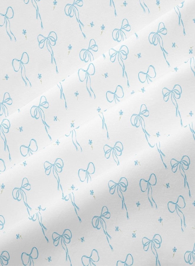 Bildenly Comforter Set Full Size Bow - Light Blue Bow Quilt Bedding Set 3 Pieces, Comforter Set Full, Soft & Lightweight Comforter(79‘’ x 90‘’) for Girl All Season & 2 Pillow Cases(30‘’x20‘’) - Image 5