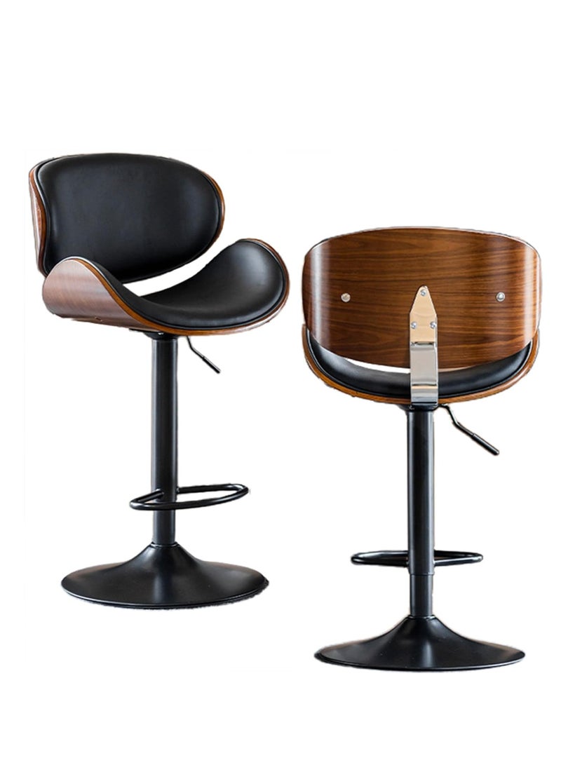 Cool Baby COOLBABY Bar chairs Lift leather bar chairs Light luxury home front desk high chairs Adjustable swivel seats High stools Low back kitchen island, dining room 1PC (Black) - Image 1