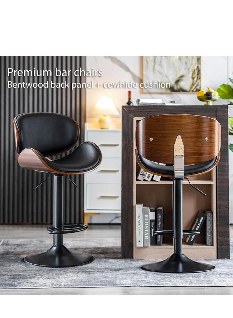 Cool Baby COOLBABY Bar chairs Lift leather bar chairs Light luxury home front desk high chairs Adjustable swivel seats High stools Low back kitchen island, dining room 1PC (Black) - Image 2