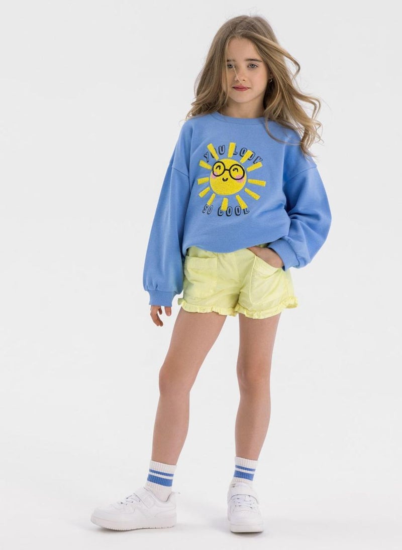 MINOTI Girls Long Sleeve Sweatshirt with Front Print  - Image 1