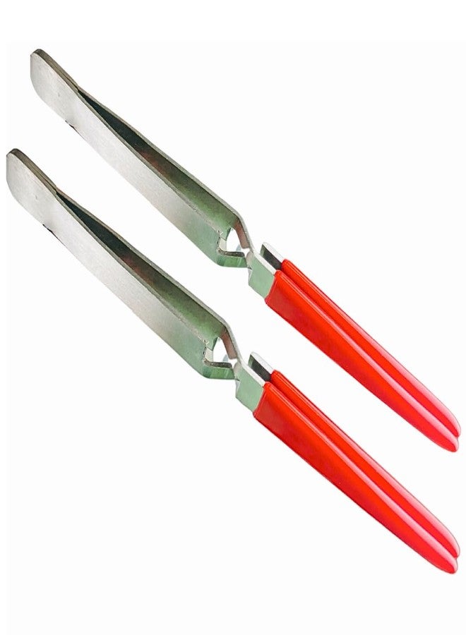 JEWEL TOOL (2 Pack 6.5" Self Locking Tweezers - Straight Tip | PVC Wrapped Jaws | Squeeze to Open | Lightweight and Versatile - Image 1
