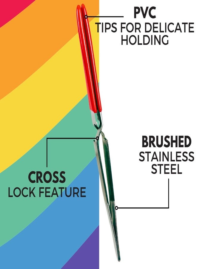 JEWEL TOOL (2 Pack 6.5" Self Locking Tweezers - Straight Tip | PVC Wrapped Jaws | Squeeze to Open | Lightweight and Versatile - Image 4