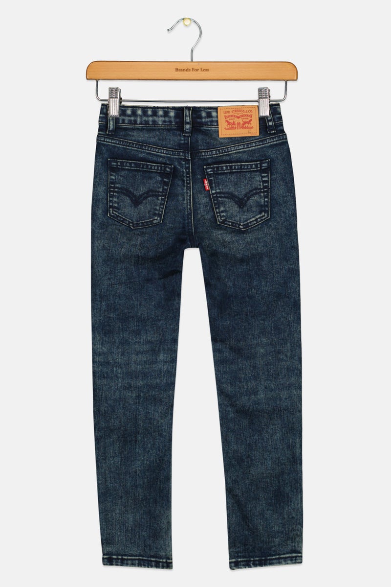 Levi's جينز ضيق للأطفال الأولاد، مغسول وقابل للتمدد، لون كحلي - Image 3