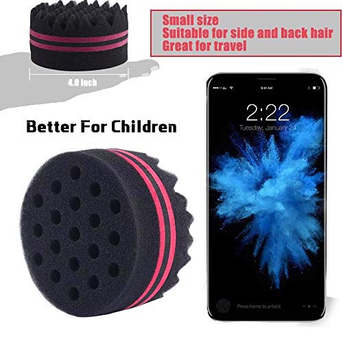 WORGATE Small Hole Hair Sponge Brush for Twists Dreads Natural Hair Afro Curl Barber 2 PCS - Image 2