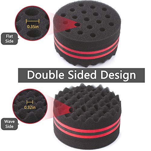 WORGATE Small Hole Hair Sponge Brush for Twists Dreads Natural Hair Afro Curl Barber 2 PCS - Image 5