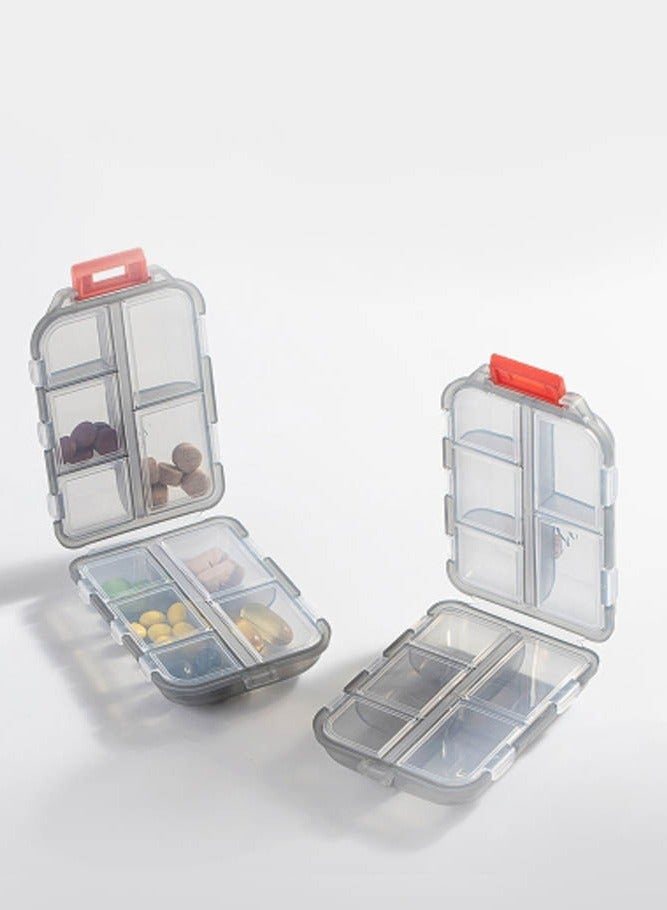 INSENSE Double-layer small medicine box, portable medicine box, transparent 10-grid sealed medicine storage box  - Image 2
