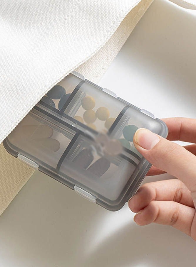 INSENSE Double-layer small medicine box, portable medicine box, transparent 10-grid sealed medicine storage box  - Image 5
