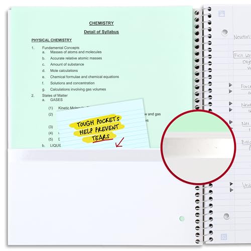 Five Star Spiral Notebook + Study App, 4 Pack, 1 Subject, Recycled College Ruled Paper, 8-1/2" x 11", 100 Sheets, Fights Ink Bleed, Includes 3 Colors + 1 Randomly Selected Color (820046-ECM24) - Image 5